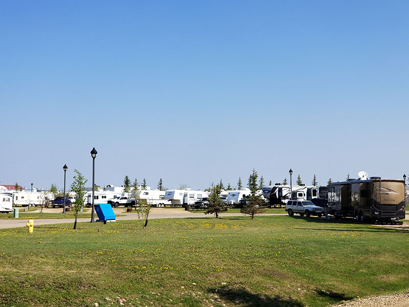 The Camrose Trail RV Park with RV Trailers Parked