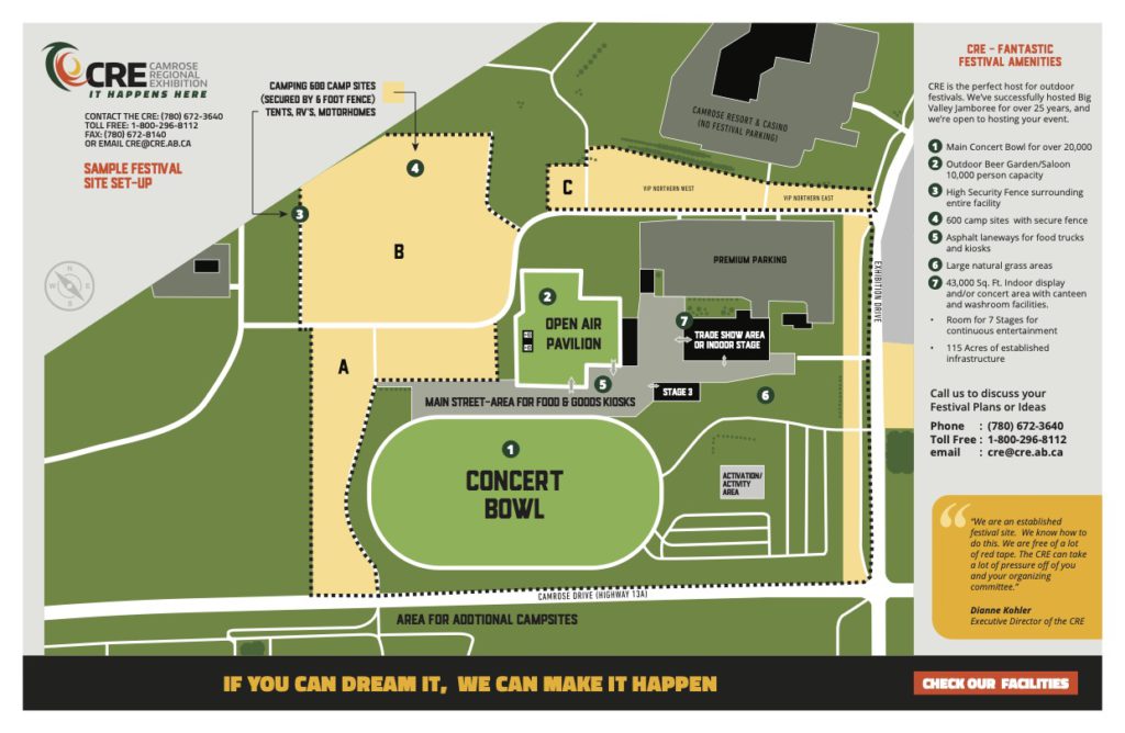 The Camrose Regional Exhibition Grounds Map